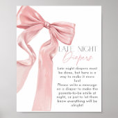 Roze Bow Elegante Coquette Late Night Luiers Poster (Voorkant)