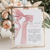 Roze Bow Elegante Coquette Late Night Luiers Poster