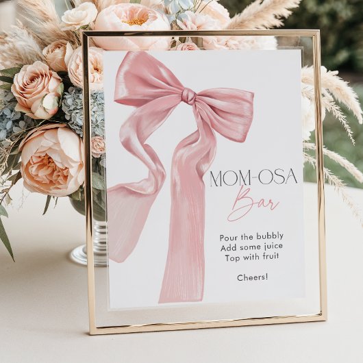 Roze Bow Elegante Coquette Mom-osa Bar Poster