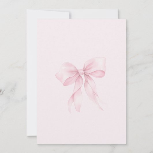 Roze Bow Elegante minimalistische Baby meisje Douc Kaart (Achterkant)