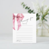 Roze Bow Elegante tijdcapsule berichtkaart (Staand voorkant)