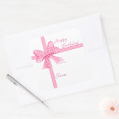 Roze Bow en Lint Gift Label Sticker (Envelop)