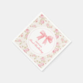 Roze Bow en Rozen Coquette 1e verjaardag Servet (Hoek)