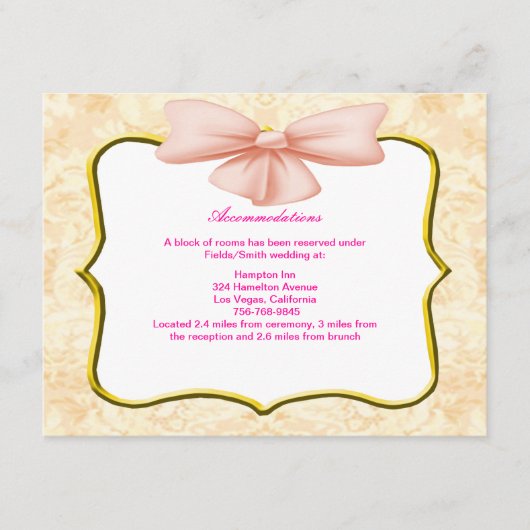 Roze Bow Enclosure Kaart (Voorkant)