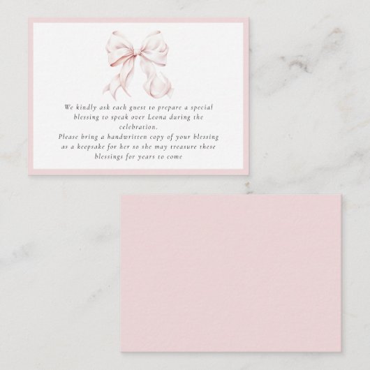 Roze Bow Enclosure Kaart (Voorkant / Achterkant)