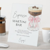 Roze Bow Espresso Martini Bar Sign Reclamebord Met Voetstuk (Insitu)