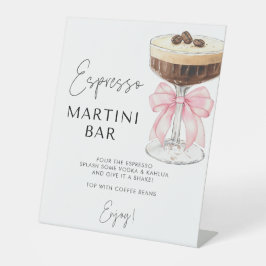 Roze Bow Espresso Martini Bar Sign Reclamebord Met Voetstuk
