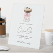 Roze Bow Espresso Martini Custom Reclamebord Met Voetstuk (Insitu)