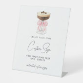 Roze Bow Espresso Martini Custom Reclamebord Met Voetstuk (Voorkant)