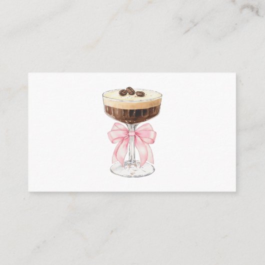 Roze Bow Espresso Martini Vrijgezellenfeest Recept Informatiekaartje (Achterkant)