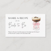 Roze Bow Espresso Martini Vrijgezellenfeest Recept Informatiekaartje (Voorkant)