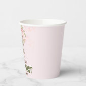 Roze Bow Fairy Eerste 1e verjaardag gepersonalisee Papieren Bekers (Links)