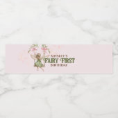 Roze Bow Fairy Eerste 1e verjaardag gepersonalisee Waterfles Etiket (Enkel label)