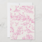 Roze Bow Fancy Een Meisje Chic Coquette 1e Verjaar Kaart (Achterkant)