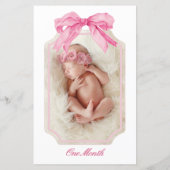 Roze Bow Fancy EEN Meisje Verjaardag Milestone Ban (Achterkant)