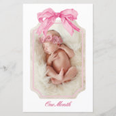 Roze Bow Fancy EEN Meisje Verjaardag Milestone Ban (Voorkant)