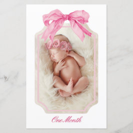 Roze Bow Fancy EEN Meisje Verjaardag Milestone Ban