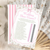 Roze Bow Floral Bruiloft Schoen Game Kaart