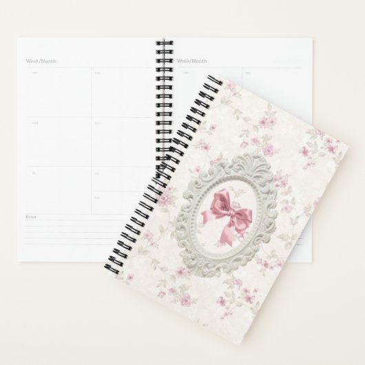  Roze Bow & Floral Lijst Notitieboek (Display)