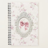  Roze Bow & Floral Lijst Notitieboek (Voorkant)