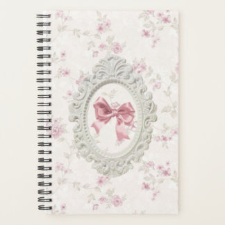  Roze Bow & Floral Lijst Notitieboek
