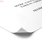 Roze Bow Flower bar teken vrijgezellenfeest Poster (Hoek)