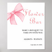 Roze Bow Flower bar teken vrijgezellenfeest Poster (Voorkant)