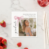 Roze Bow Foto Afstudeerfeest Servet (Insitu)