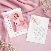 Roze Bow Foto Afstuderen Arch Dank u kaart