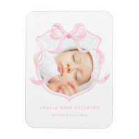 Roze Bow Foto Baby Girl Aankondiging