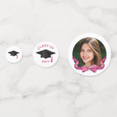 Roze Bow Foto's Toekomstige Heldere Afstuderen Confetti (Achterkanten)