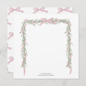Roze Bow Garland Envelope Liner Bedankkaart (Voorkant / Achterkant)