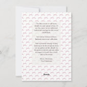 Roze Bow Garland met Bericht Kerstmis Foto Feestdagenkaart (Achterkant)