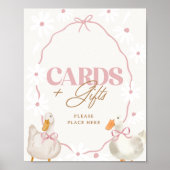 Roze Bow Gekke Gans Coquette Kaarten & Geschenken  Poster (Voorkant)