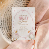 Roze Bow Gekke Goose Coquette Verjaardag Kaart