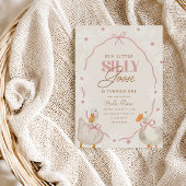 Roze Bow Gekke Goose Coquette Verjaardag Kaart