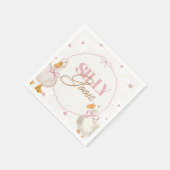 Roze Bow Gekke Goose Coquette Verjaardag Servet (Hoek)
