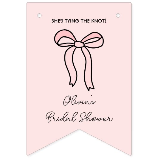 Roze Bow gepersonaliseerd Vrijgezellenfeest foto b Vlaggetjes (Eerste vlag)