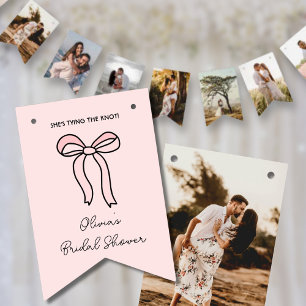 Roze Bow gepersonaliseerd Vrijgezellenfeest foto b Vlaggetjes