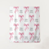 Roze Bow Gepersonaliseerde Vrijgezellenfeest Grote Wandkleed (Voorkant)