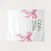 Roze Bow Gepersonaliseerde Vrijgezellenfeest Grote Wandkleed (Voorkant (horizontaal))