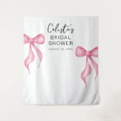 Roze Bow Gepersonaliseerde Vrijgezellenfeest Grote Wandkleed (Voorkant)