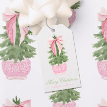 Roze Bow Ginger Jar Kerstboom Foto