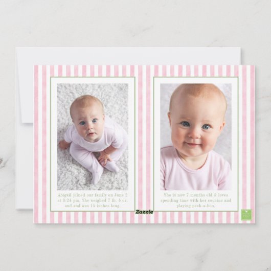 Roze Bow Ginger Jar Kerstboom Foto Feestdagenkaart (Achterkant)