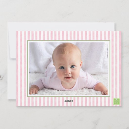 Roze Bow Ginger Jar Kerstboom Foto Feestdagenkaart (Achterkant)