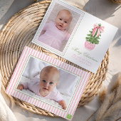 Roze Bow Ginger Jar Kerstboom Foto Feestdagenkaart