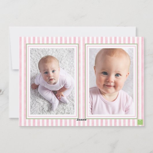 Roze Bow Ginger Jar Kerstboom Foto Feestdagenkaart (Achterkant)