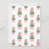 Roze Bow Ginger Jar Kerstboom Party Kaart (Achterkant)