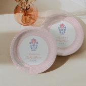 Roze Bow Ginger Jar Meisje Baby shower Party Papieren Bordje