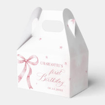 Roze Bow Girl 1e verjaardagsfeestje